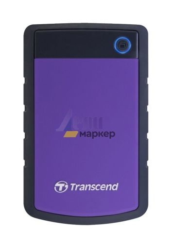 Твърд диск Transcend 1TB, 2.5" Portable HDD, StoreJet H3, Purple, Anti-shock