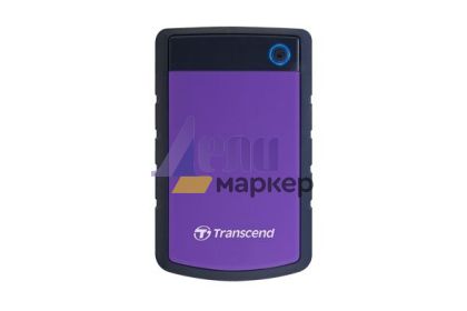 Твърд диск Transcend 2TB, 2.5" Portable HDD, StoreJet H3, Purple, Anti-shock