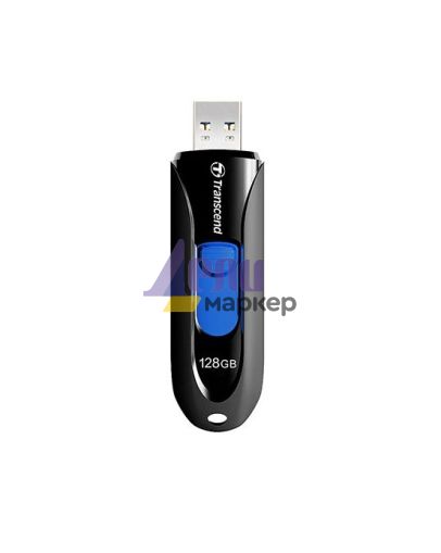 Памет Transcend 128GB, USB3.1, Pen Drive, Capless, Black