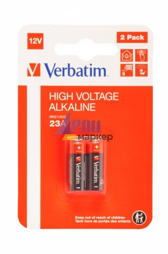 Батерия Verbatim ALKALINE BATTERY 12V 23A (MN21/A23) 2 PACK