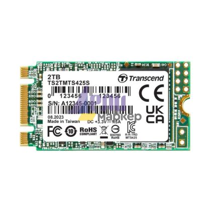 Твърд диск Transcend 2TB, M.2 2242 SSD, SATA3 B+M Key, TLC