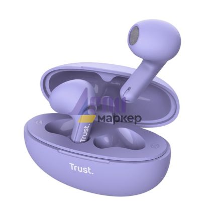 Слушалки TRUST Yavi Bluetooth ENC Earphones Purple