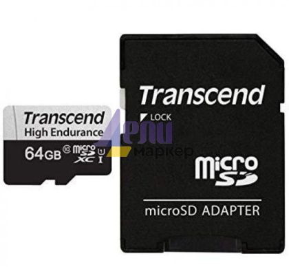 Памет Transcend 64GB micro SD w/ adapter U1, High Endurance