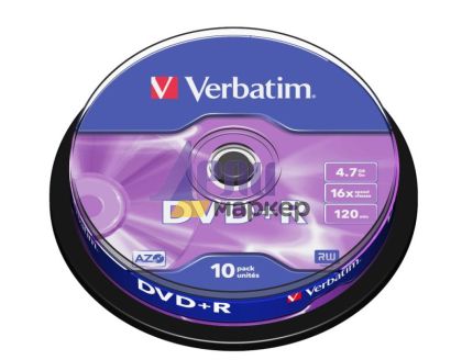 Медия Verbatim DVD+R AZO 4.7GB 16X MATT SILVER SURFACE (10 PACK)