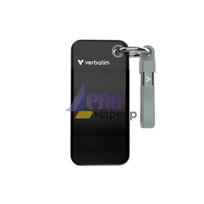 Твърд диск Verbatim Pocket SSD USB 3.2 Gen 2 1TB Black/Grey