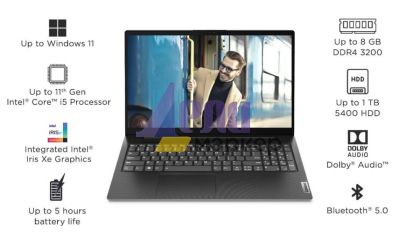 Лаптоп Lenovo V15 G2 Intel Core i3-1115G4 (3GHz up to 4.1GHz, 6MB), 8GB (4GB + 4GB) DDR4 3200MHz, 256GB SSD, 15.6"FHD(1920x1080) TN AG, Intel UHD Graphics, WLAN, BT, 720p Cam, 2 cell, Black, DOS, 2Y