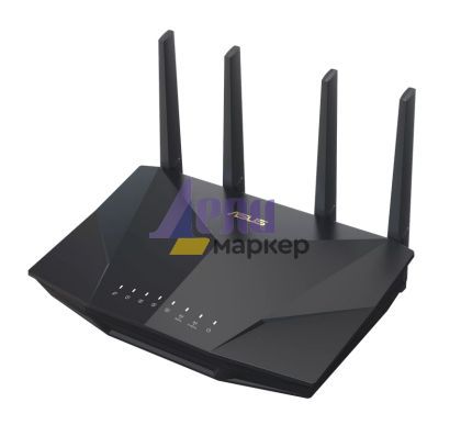 Рутер Asus Wireless Router, RT-AX5400, AX5400, Dual-Band, Tri-Core 1.5GHz CPU, 256MB/512MB Flash/RAM, Gigabit, AiProtection Pro, Adaptive QoS, VPN Fusion, IPTV, OFDMA, MU-MIMO, Beamforming, Link Aggregation, Port forwarding, AiMesh, Black