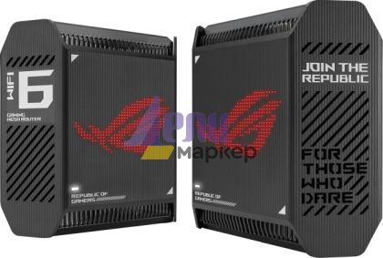 Меш система Asus Gaming Mesh WiFi system, ROG Rapture GT6 2PK, AX10000,Tri-Band, up to 540m2, Tri-Core 1.7GHz CPU, 256MB/512MB Flash/RAM, 2.5G port, AiProtection Pro, Adaptive QoS, VPN server/client, IPTV, OFDMA, MU-MIMO, Beamforming, Link Aggregation, Ai