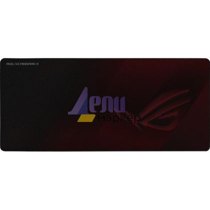 Подложка за мишка Asus ROG SCABBARD II is extended gaming mouse pad with protective nano-coating for a water-, oil-and dust-repellant surface, with anti-fray, flat-stitched edges and a non-slip rubber base