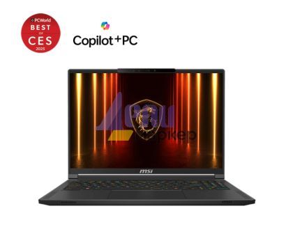 Лаптоп MSI Stealth A16 AI+ A3XWHG, NVIDIA GeForce RTX 5070 Ti 12GB GDDR7 992 AI TOPS, AMD Ryzen AI 9 HX 370 (12C, 24T, Up to 5.1 GHz 24 MB L3), 16" 16:10 QHD+ (2560x1600) OLED, 240hz, 1ms, 32GB DDR5 LPDDR5x-7500, 2TB  PCIe Gen4x4 SSD, Wi-Fi 7, Windows 11