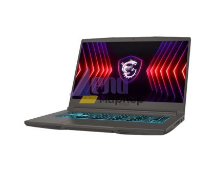 Лаптоп MSI Thin 15 A B7VF, AMD Ryzen 5 7535HS (6C/12T, up to 4.55GHz, 16MB L3), GeForce RTX 4060 8GB GDDR6 233 AI TOPS, 15.6" FHD (1920x1080), 144Hz, IPS-Level, 16GB DDR5 2x8 4800MHz, 512GB Gen4x4 SSD, WiFi 6E, BT5.3, Single Backlit Kbd (Blue), NO OS, 52.
