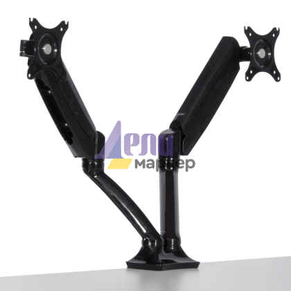 Стойка за два монитора с газов амортисьор Carmen CR-502-2 - черна