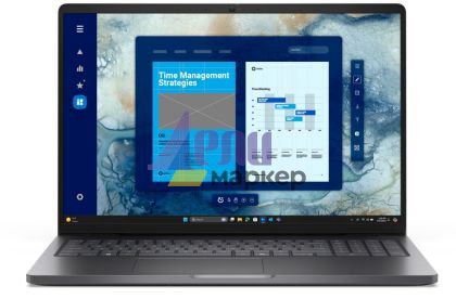 Лаптоп Dell Pro 16 PC16250, Intel 5 120U (10 cores, up to 5.0 GHz), 16" FHD+(1920x1200) 300nits AG, 16 GB: 1x16 GB, DDR5, 5600 MT/s, 256 GB TLC SSD, Intel Graphics, FHD HDR IR Cam and Mic, Wi-Fi 6E, FPR, Backlit Kb, Win11 Pro, Magnetite, 3Y PS