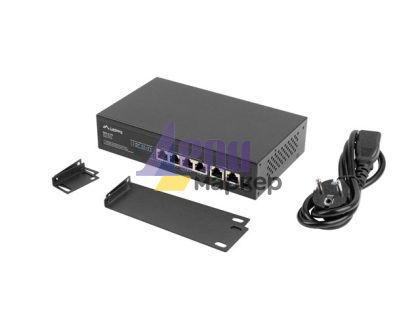 Комутатор Lanberg switch 4x 100mb poe+/2x 100mb unmanaged rack 10"/19" fast ethernet 60w
