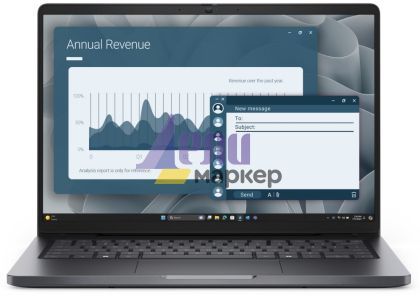 Лаптоп Dell Pro 14 PC14255, AMD Ryzen 5 PRO 230, 14" FHD+(1920x1200) IPS 300nits AG, 1x16 GB DDR5 5600 MT/s, 512 GB SSD, AMD Radeon 760M graphics, FHD HDR IR Cam and Mic, Wi-Fi 6E, FPR, Backlit Kb, Win11 Pro, Magn, 3Y + Dell Pro 14-16 Premium Slim Backpac