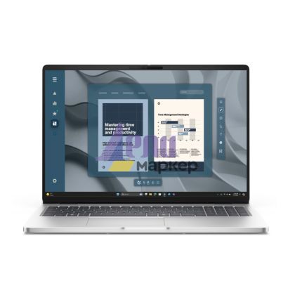 Лаптоп Dell Pro 16 PC16255, AMD Ryzen AI 5 PRO 340, 16.0" FHD+(1920x1200) IPS AG 300nits, 1x16 GB DDR5 5600 MT/s, 512 GB SSD, AMD Radeon 840M, FHD HDR+IR Cam and Mic, Wi-Fi 6E, FPR, Backlit Kb, Win 11 Pro, 3Y,  Plat. silver +Dell Pro 14-16 Premium Slim Ba