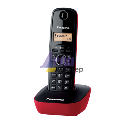 Безжичен DECT телефон Panasonic KX-TG1611 - червен