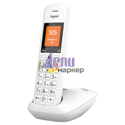 Безжичен DECT телефон Gigaset E390 - бял