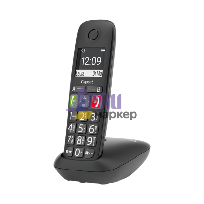 Безжичен DECT телефон Gigaset E290 - черен