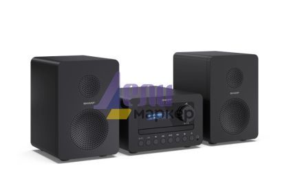 Аудио система Sharp Audio Systems XL-B514(BK), HI-FI MICRO SYSTEM, 40W (peak), FM radio with RDS,  Bluetooth v5.0, CD player, USB MP3 playback, 3.5mm Headphone jack / line-out, wooden speaker, Black