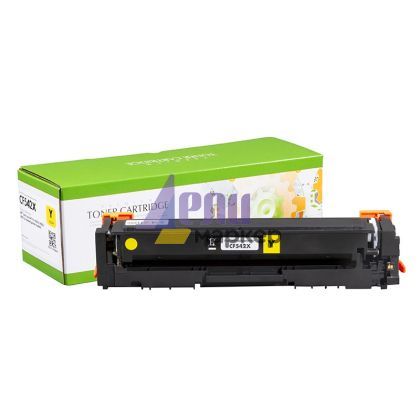 Тонер касета универсална Static Control Yellow HP no. 203X CF542X CRG-054HY SUPER PREMIUM Съвместим консуматив, голям капацитет 2 500 стр.
