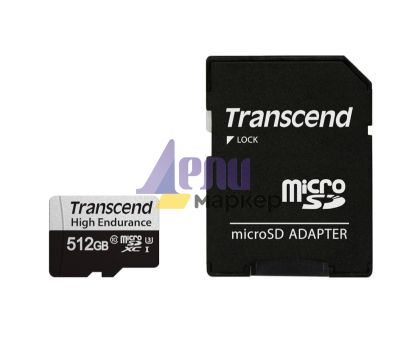 Памет Transcend 512GB micro SD w/ adapter UHS-I U3, High Endurance