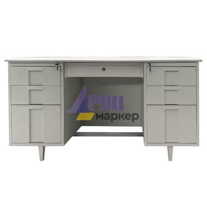 Метално бюро Carmen CR-1319 L - сиво