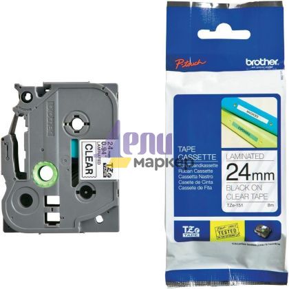 Консуматив Brother TZe-151 Tape Black on Clear, Laminated, 24mm, 8 m - Eco