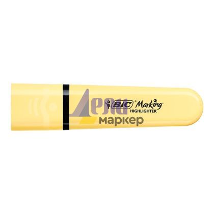 Текст маркер BiC Marking Pastel Скосен връх 1.2-4.6 mm Жълт