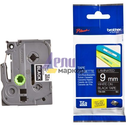 Консуматив Brother TZe-325 Tape White on Black, Laminated, 9mm, 8m - Eco