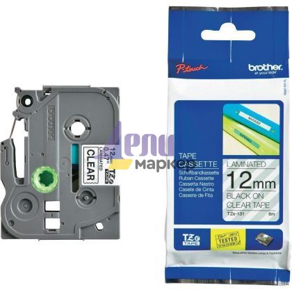 Консуматив Brother TZe-131 Tape Black on Clear Laminated 12mm - Eco