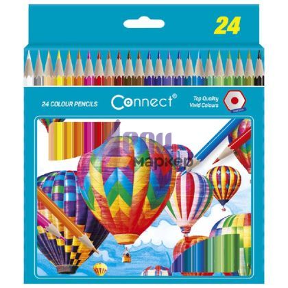 Цветни моливи Connect Шестоъгълни, 24 цвята