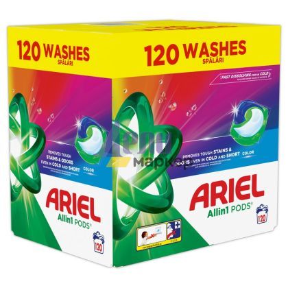 Капсули за пране Ariel 3-in-1 PODS® Color, 120 бр.