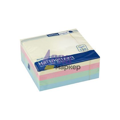 Самозалепващи листчета Office Point 75x75 mm, 320 л. Пастел микс