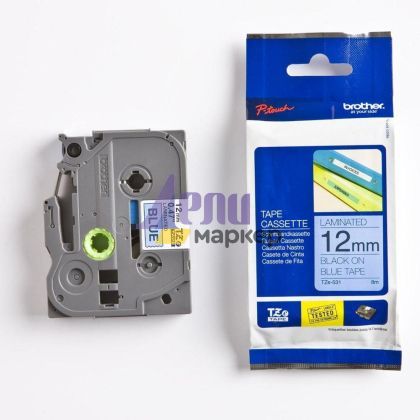 Консуматив Brother TZe-531 Tape Black on Blue, Laminated, 12mm, 8m - Eco