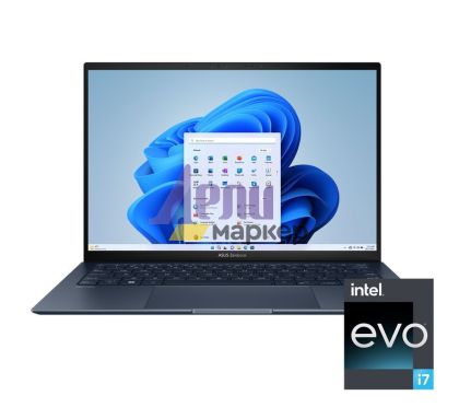 Лаптоп Asus Zenbook S OLED UX5304VA-OLED-NQ732X,  INTEL I7-1355U, OLED 13.3" 2.8K (2880 x 1800), 16GB LPDDR5(ON BD), 1TB SSD,Windows 11 Pro, Basalt Grey
