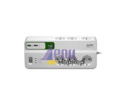 Филтър APC Essential SurgeArrest 6 outlets with 5V, 2.4A 2 port USB charger, 230V Germany