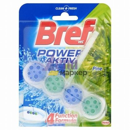 Ароматизатор за тоалетна Bref WC Power Activ Блокче, комплект 50 g, Pine