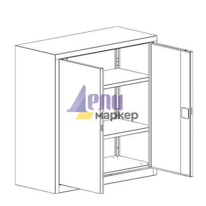 Метален шкаф Malow Office Locker SBM 102 С два рафта, 80x43.5x104 cm Сив