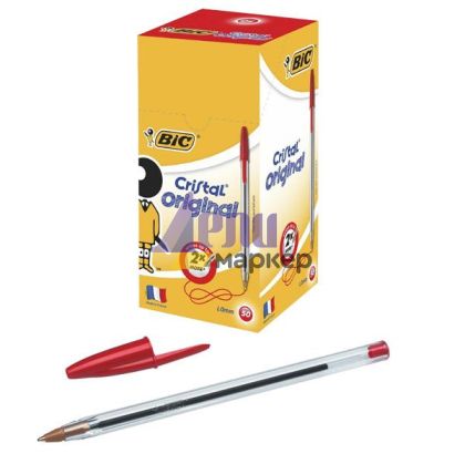 Химикалка Bic Cristal Medium 0.4 mm Червена