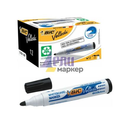 Маркер за бяла дъска Bic 1701 Velleda Объл връх 1.5 mm Черен