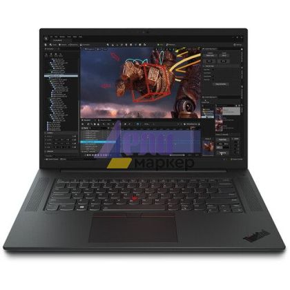 Лаптоп Lenovo ThinkPad P1 G6 Intel Core i7-13800H (up to 5.2GHz, 24MB), 32GB DDR5 5600MHz, 1TB SSD, 16" WQXGA (2560x1600) IPS AG, NVIDIA GeForce RTX 4060/8GB, FHD&IR Hybrid Cam, Color Calibration, Backlit KB, WLAN, BT, FPR, Win11Pro, 3Y