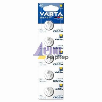 Батерия Varta Electronics Lithium CR2016 Литиева, 3V, 5 бр.