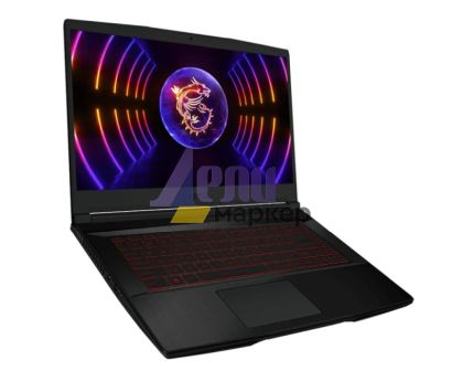 Лаптоп MSI Thin GF63 12UC, i5-12450H (8C/12T, 12 MB, up to 4.40 GHz), 15.6" FHD (1920x1080), 144Hz, IPS-Level, RTX 3050 4GB GDDR6 (Up to 1172.5MHz), 8GB DDR4 (3200MHz), 1TB NVMe SSD, Red Backlit Gaming KBD, NO OS, Black, 1.86 kg