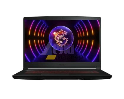 Лаптоп MSI Thin GF63 12VF, i7-12650H (10C/16T, 24 MB, up to 4.70 GHz), 15.6" FHD (1920x1080), 144Hz, IPS-Level,  RTX 4060 8GB GDDR6 (Up to 1470MHz), 16GB DDR4 (2x8, 3200MHz), 1TB NVMe SSD Gen4x4, Red Backlit Gaming KBD, NO OS, Black, 1.86 kg