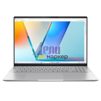 Лаптоп Asus Vivobook S M5606NA-MX023W,AMD Ryzen R5-7535HS, 16 " OLED  (3200 x 2000) 16:10,16GB LPDDR5X (8 GB on BD),512 GB SSD,Backlit Chiclet Keyboard 1-Zone RGB with Num-key, Windows 11, Cool Silver