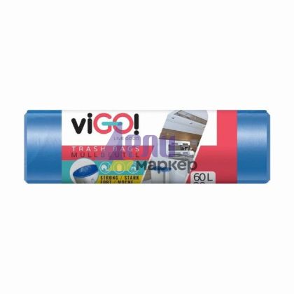 Торби за смет viGO! 60 L, 58х67 cm, 28 бр., Син