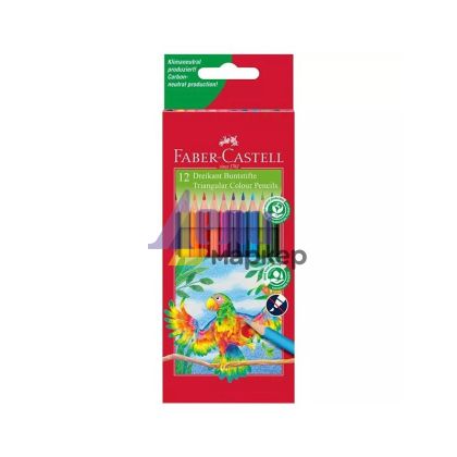 Цветни моливи Faber-Castell Триъгълни, 12 цвята