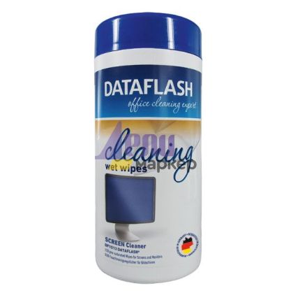 Почистващи мокри кърпи за екрани Data Flash 100 бр.