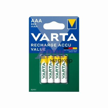 Батерия Varta Power Accu R2U/AAA Презареждаща 800 mAh, 1.2V, 3+1 бр.